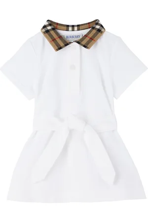 Burberry Baby Check Collar Cotton Polo Shirt Dress