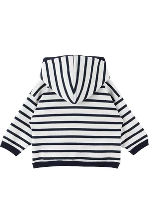 Petit Bateau Baby White Striped Hoodie