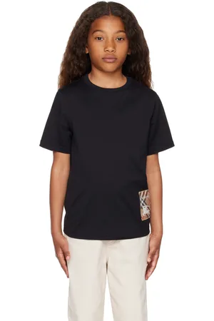 Burberry Kids Check Label Cotton T-shirt