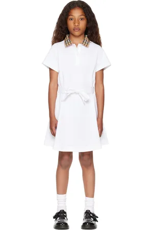 Burberry Kids Check Collar Cotton Polo Shirt Dress