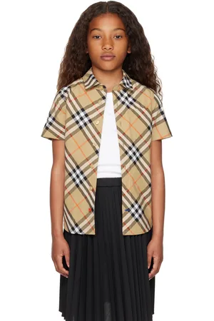 Burberry Kids Beige Check Cotton Shirt