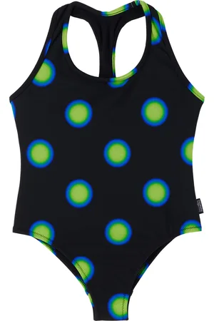 Maison Margiela Kids Black All Over Print Pois Swimsuit