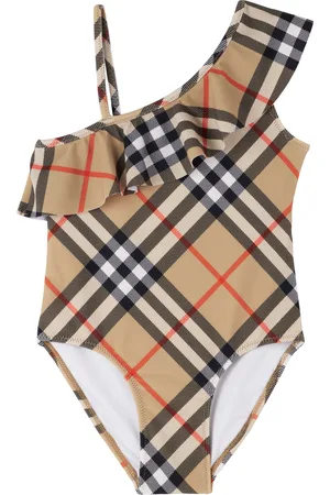 Burberry Kids Beige Check Swimsuit