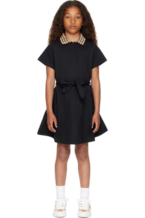Burberry Kids Check Collar Cotton Polo Shirt Dress