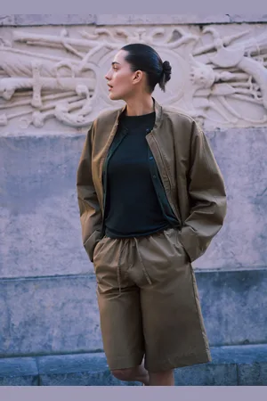 Stefanel Bermuda in satin con coulisse