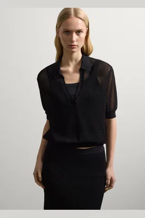 Stefanel Maglia traforata con scollo a polo