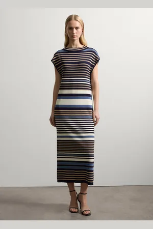 Stefanel Vestito lungo a righe con lurex