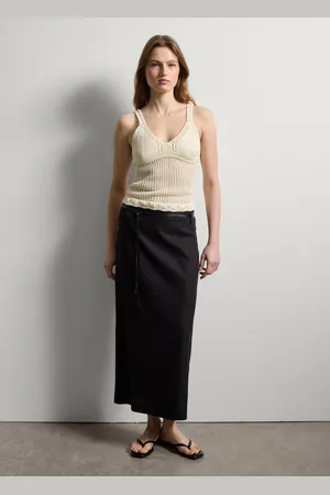 Stefanel Tank top in cotone crochet con scollo a V