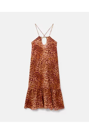Stella McCartney Donna Vestiti lunghi da spiaggia - Abito lungo da spiaggia con stampa ghepardo sfumata