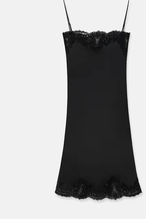 Stella McCartney Abito Midi Senza Maniche in Pizzo e Satin, Donna,