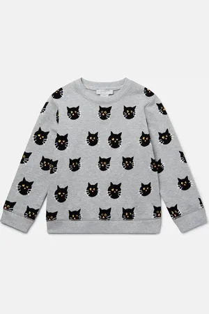 Stella McCartney Felpa con Motivo Gatto da Brivido, Donna,