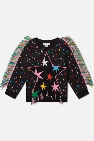 Stella McCartney Felpa con Motivo Stella e Frange, Donna,