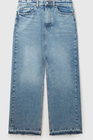 Stella McCartney Gonna in Denim con Spacco sul Davanti e Lavaggio Vintage, Donna,