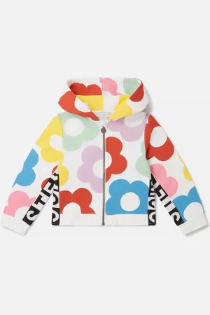 Stella McCartney Felpa con Cappuccio e Motivo Floreale, Donna,