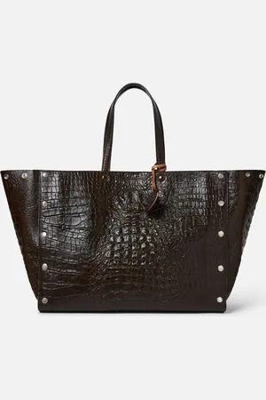 Stella McCartney Tote Stella Grande con Borchie e Motivo Coccodrillo in Rilievo, Donna
