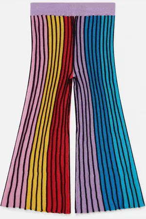 Stella McCartney Pantaloni Svasati a Righe Arcobaleno, Donna,