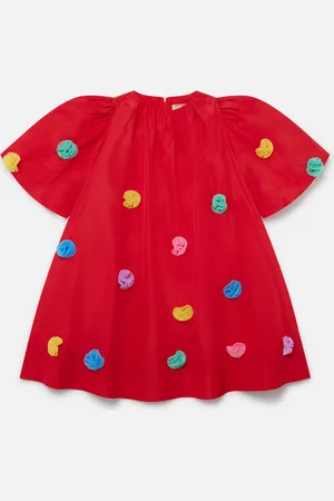 Stella McCartney Abito a Maniche Corte con Vaporose Nappe, Donna,