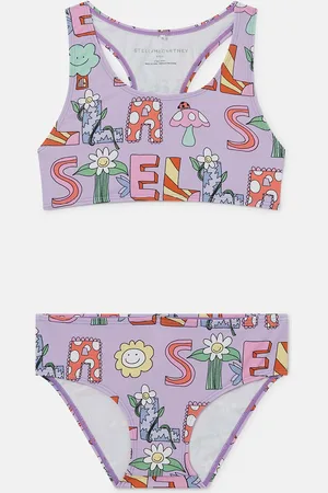 Stella McCartney Costume da Bagno con Stampa Scritta,