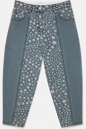Stella McCartney Jeans con Sovrapanaloni in Denim con Motivo Stella, Donna,