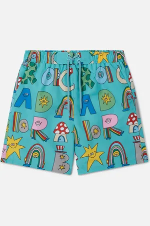 Stella McCartney Pantaloncini da mare scritta foresta Stella,