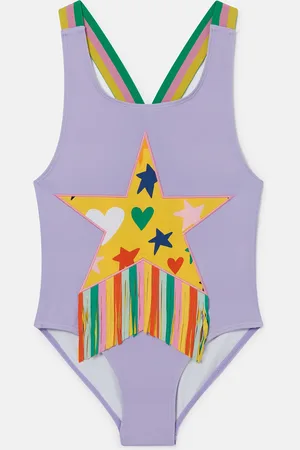 Stella McCartney Costume da Bagno con Frange e Grafica Stella,