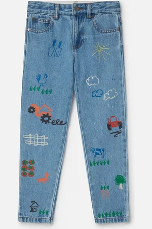 Stella McCartney Jeans in Denim con Stampa Fattoria, Donna,