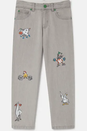 Stella McCartney Jeans in Denim Ricamo Animale, Donna,