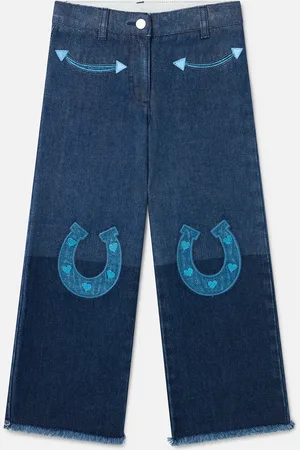 Stella McCartney Jeans in Denim con Applicazioni Cavallo, Donna,