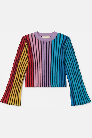Stella McCartney Top Svasato a Righe Arcobaleno, Donna,