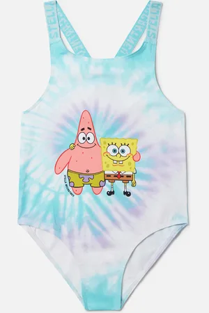Stella McCartney Costume da Bagno Tie-Dye con Grafica Sponge Bob,