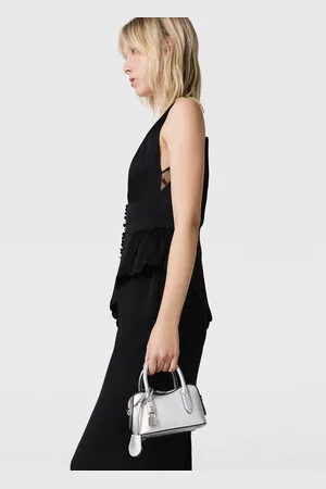 Stella McCartney Abito Midi Peplo con Pannelli e Profondo Scollo a V, Donna,