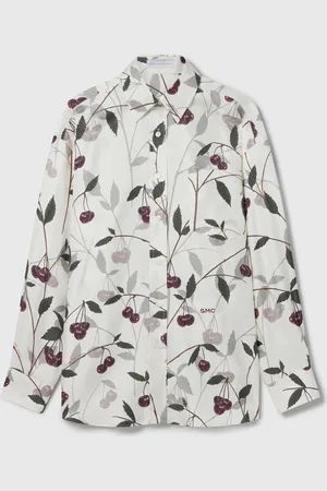 Stella McCartney Camicia Oversize con Stampa Ciliegie, Donna,