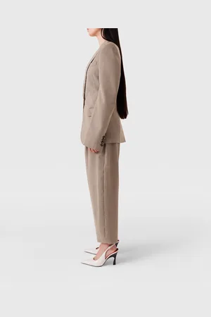Stella McCartney Blazer Monopetto Oversize Pied-de-Poule, Donna,
