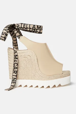 Stella McCartney Espadrillas con Zeppa Aperte sul Davanti in Alter Mat Gaia, Donna,