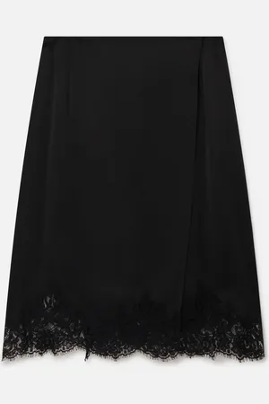 Stella McCartney Gonna Midi in Pizzo e Satin, Donna,