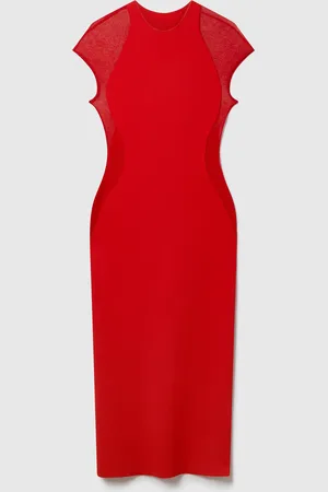 Stella McCartney Abito Miracle a Maniche Corte in Maglia Compatta, Donna,