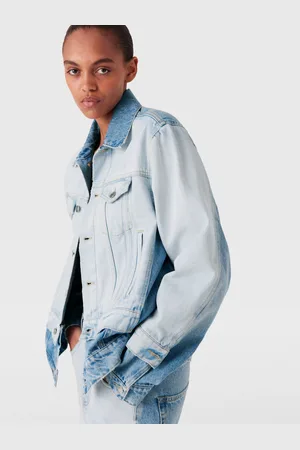 Stella McCartney Giacca in Denim con Pannello a Contrasto, Donna,