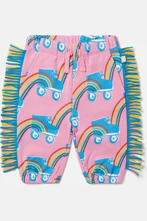 Stella McCartney Pantaloni Sportivi con Frange e Stampa Arcobaleno Rollerskate,