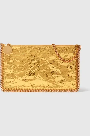 Stella McCartney Borsa Portafoglio a Tracolla Falabella Metallizzata Effetto Increspato, Donna