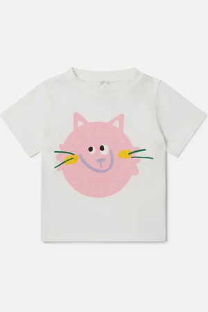 Stella McCartney Maglietta con Grafica Gatto,