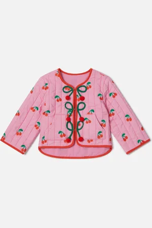 Stella McCartney Giacca Trapuntata con Stampa Ciliegie,