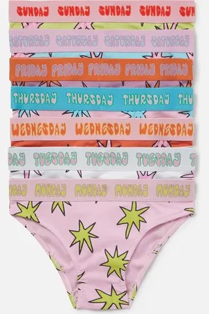 Stella McCartney Confezione da 7 Slip con Stampa Stelle,
