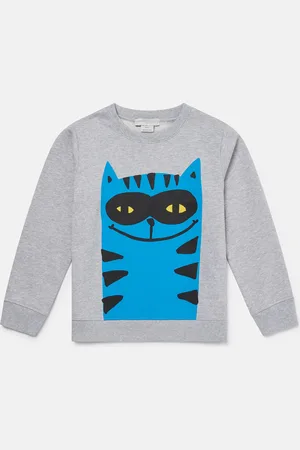 Stella McCartney Felpa con Grafica Gatto,