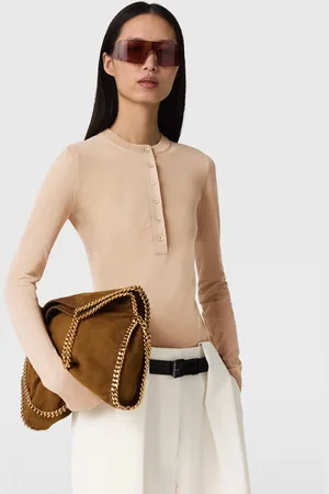 Stella McCartney Top Girocollo a Maniche Lunghe Trasparente, Donna,
