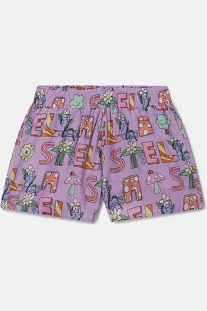 Stella McCartney Pantaloncini elasticizzati scritta foresta Stella,