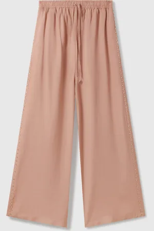 Stella McCartney Pantaloni a vita alta e gamba larga con cristalli senza piombo, Donna,