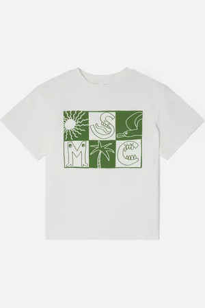 Stella McCartney Maglietta con Scritta Logo a Quadri,