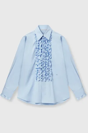 Stella McCartney Camicia Oxford con Pannello Increspato, Donna,