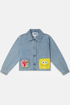 Stella McCartney Giacca in Denim con Grafica Sponge Bob,