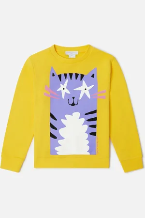 Stella McCartney Felpa con Grafica Gatto,